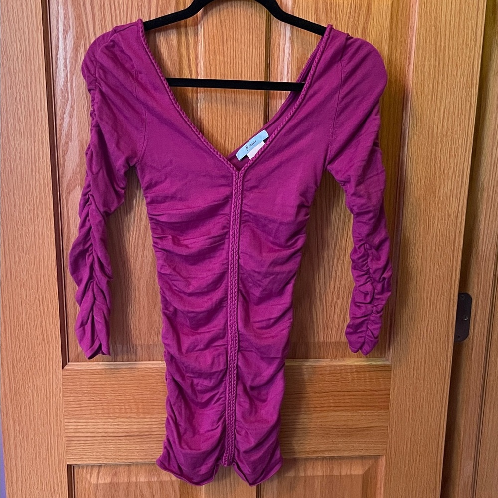 Magenta Ruched Top